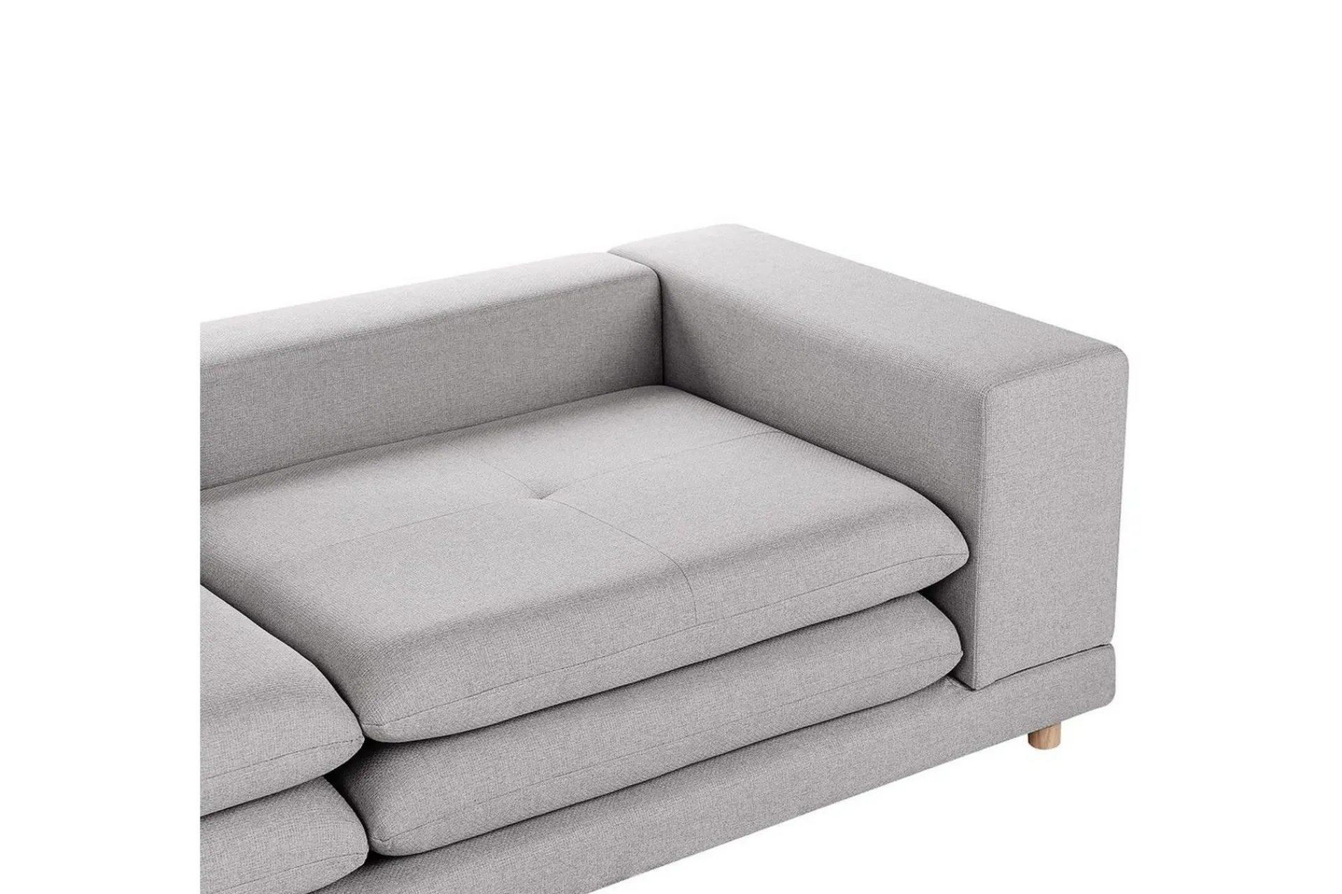 2 Seter Sofa-2-sitssoffa Beliani Heden Beige/ljust trä Grey||Light colored wood Grey,Lysfarget tre