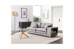 2 Seter Sofa-2-sitssoffa Beliani Heden Beige/ljust trä Grey||Light colored wood Grey,Lysfarget tre