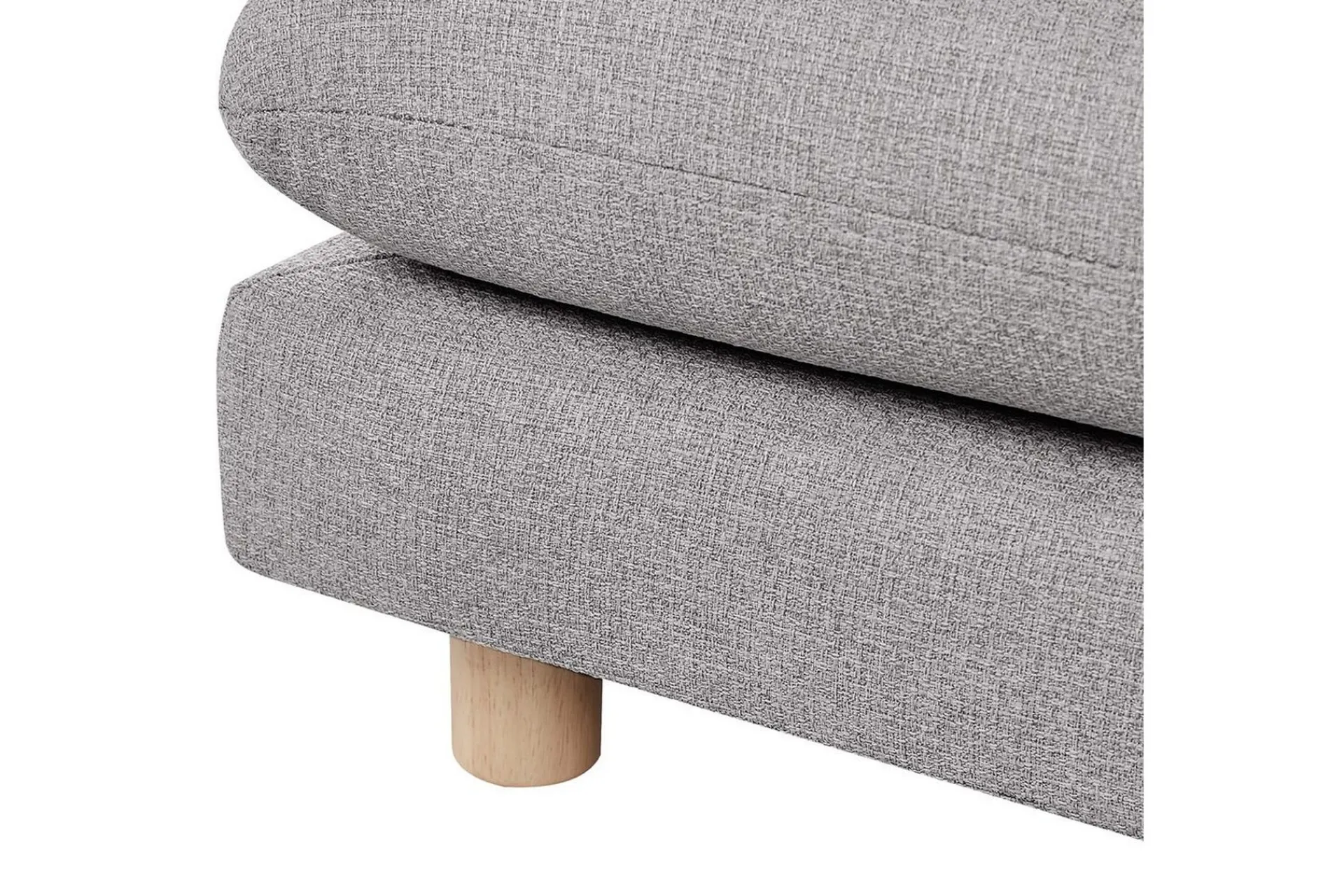 2 Seter Sofa-2-sitssoffa Beliani Heden Beige/ljust trä Grey||Light colored wood Grey,Lysfarget tre