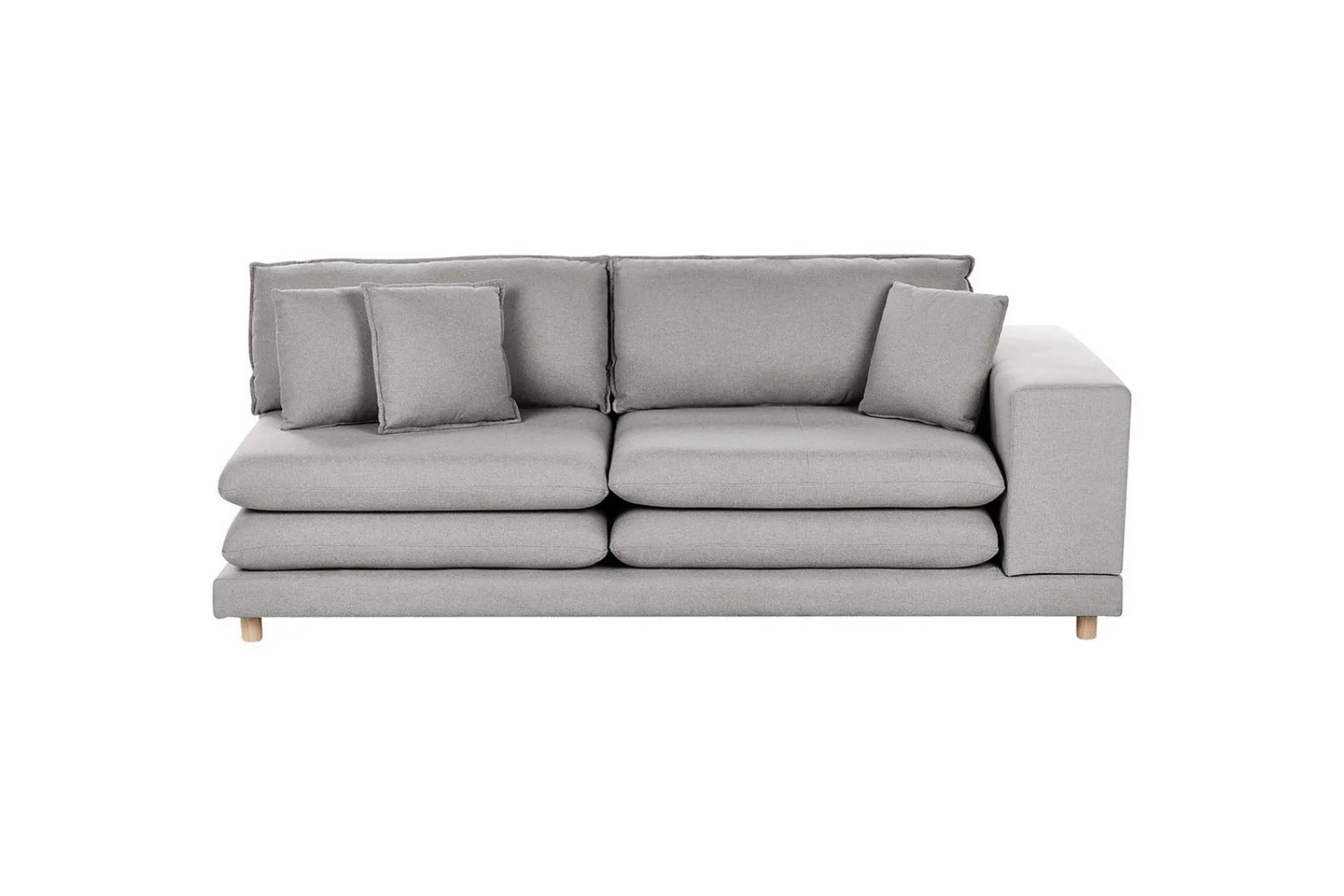2 Seter Sofa-2-sitssoffa Beliani Heden Beige/ljust trä Grey||Light colored wood Grey,Lysfarget tre