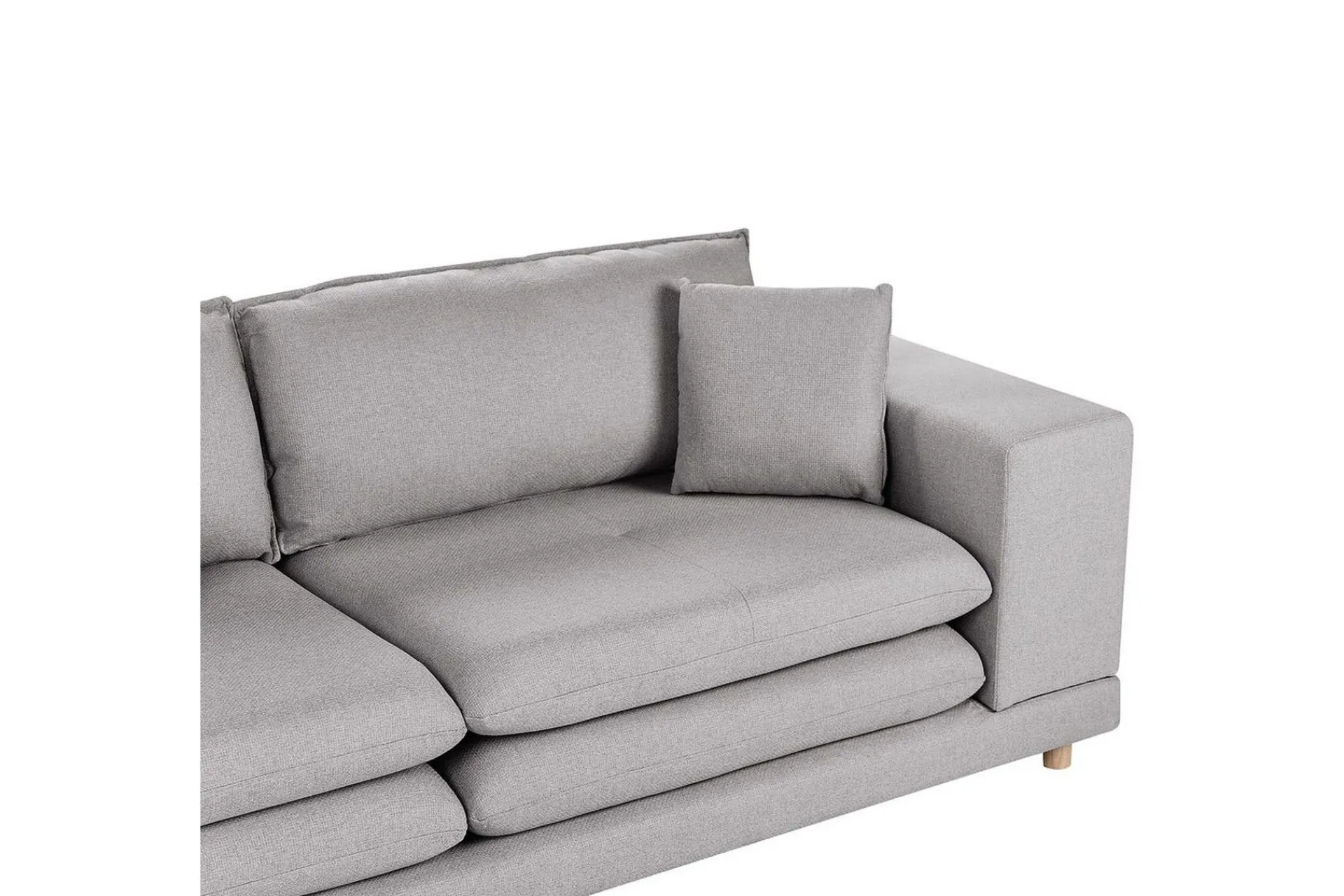 2 Seter Sofa-2-sitssoffa Beliani Heden Beige/ljust trä Grey||Light colored wood Grey,Lysfarget tre