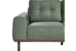2 Seter Sofa-2-sitssoffa Beliani Laurila Beige, mörkt trä Green||Dark colored wood Grønn,Mørkfarget tre