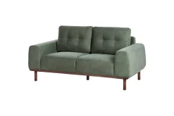 2 Seter Sofa-2-sitssoffa Beliani Laurila Beige, mörkt trä Green||Dark colored wood Grønn,Mørkfarget tre