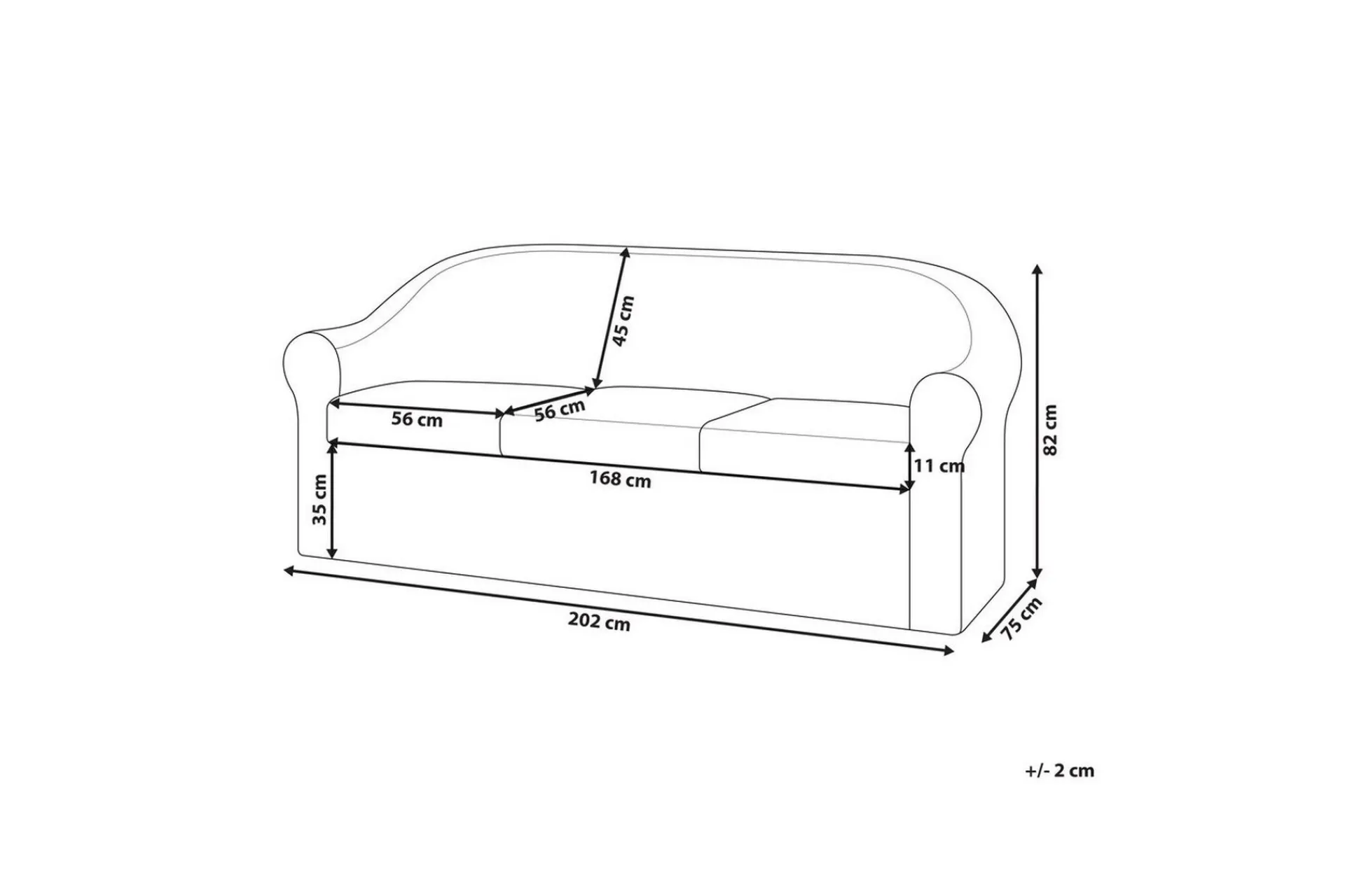 Lounge Sofa|Lounge Sofa-3-sitssoffa Beliani Livadeia Natural||White Natural,Hvit