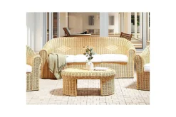 Lounge Sofa|Lounge Sofa-3-sitssoffa Beliani Livadeia Natural||White Natural,Hvit