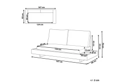 Hagebenk & Hagesofa-2-sitssoffa Beliani Marettimo Light wood, White Lett ved,Hvit
