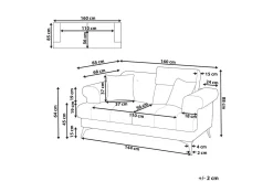 2 Seter Sofa-2-sitssoffa Beliani Skive Beige White||Black Hvit,Svart