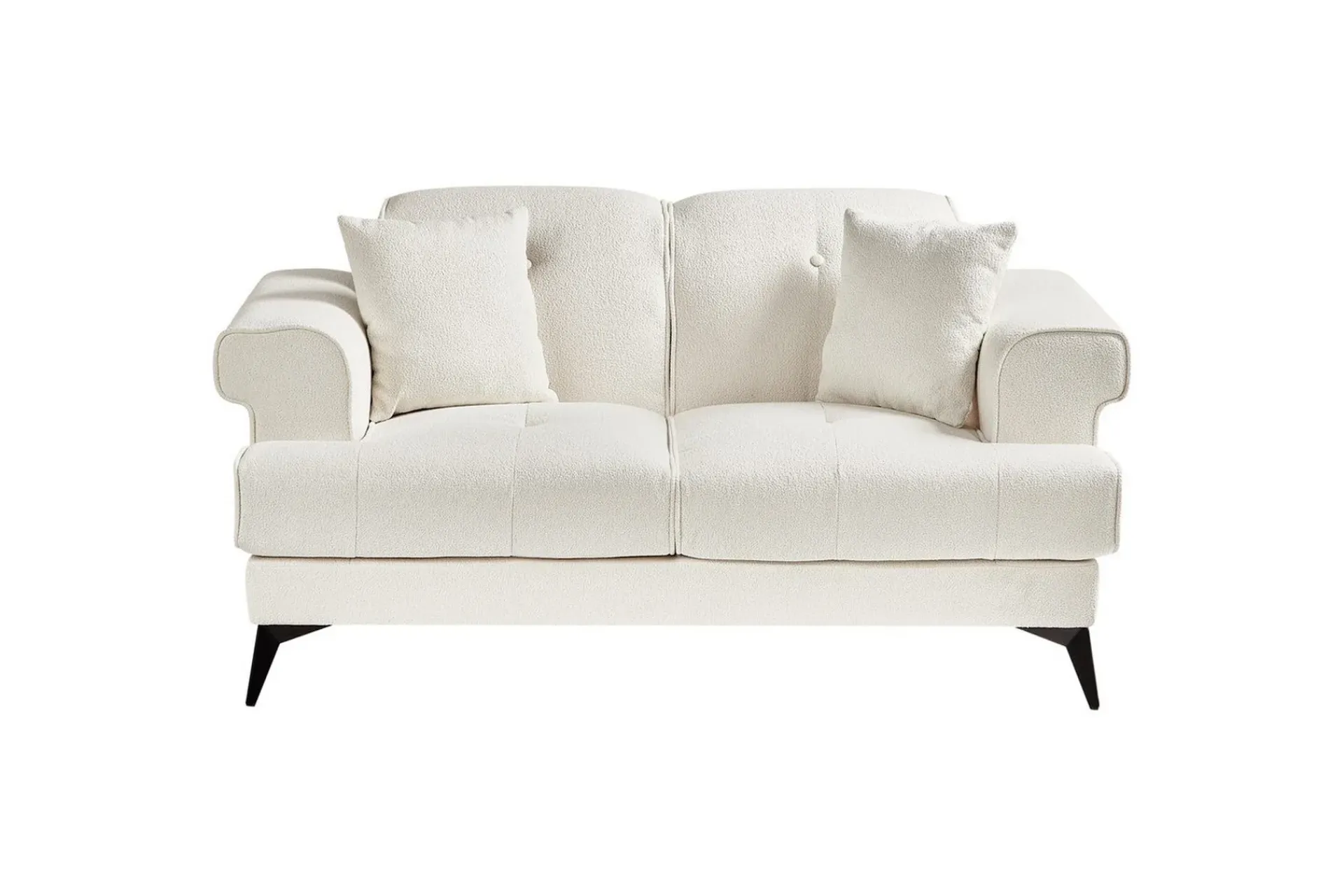 2 Seter Sofa-2-sitssoffa Beliani Skive Beige White||Black Hvit,Svart