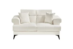 2 Seter Sofa-2-sitssoffa Beliani Skive Beige White||Black Hvit,Svart