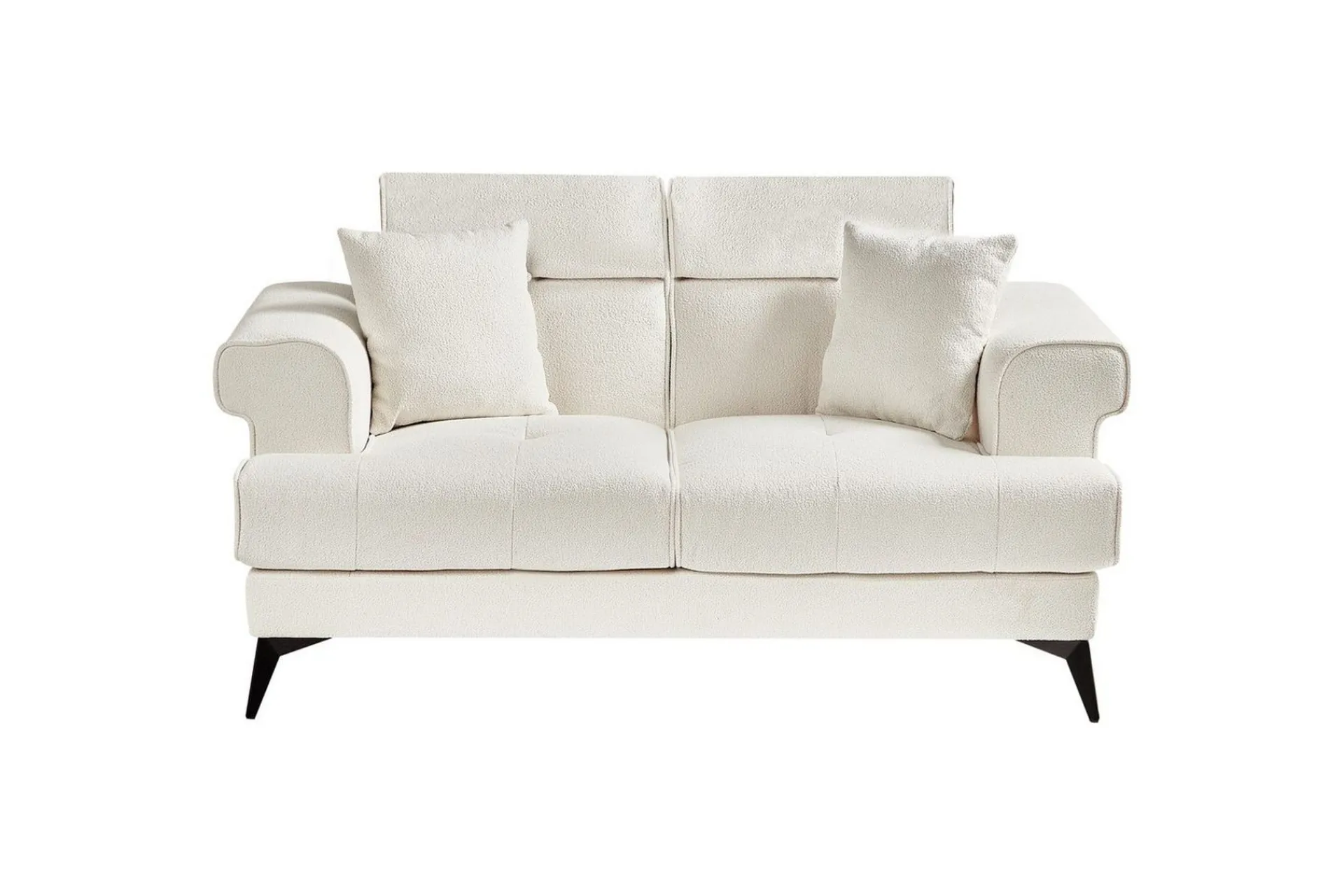 2 Seter Sofa-2-sitssoffa Beliani Skive Beige White||Black Hvit,Svart