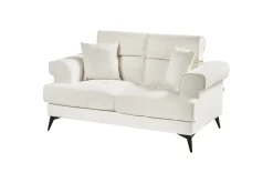 2 Seter Sofa-2-sitssoffa Beliani Skive Beige White||Black Hvit,Svart