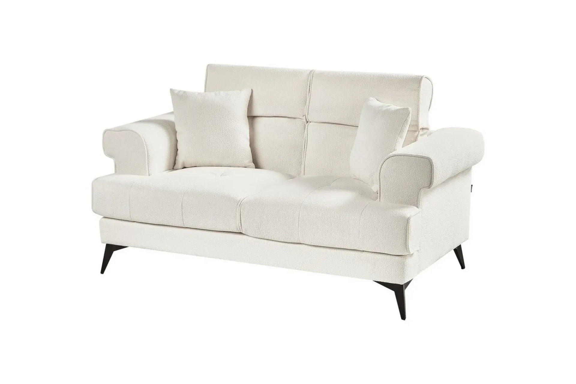 2 Seter Sofa-2-sitssoffa Beliani Skive Beige White||Black Hvit,Svart