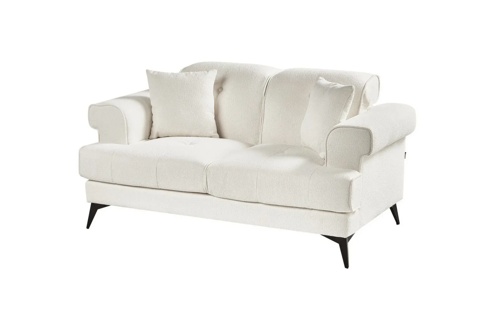 2 Seter Sofa-2-sitssoffa Beliani Skive Beige White||Black Hvit,Svart