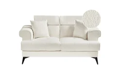 2 Seter Sofa-2-sitssoffa Beliani Skive Beige White||Black Hvit,Svart