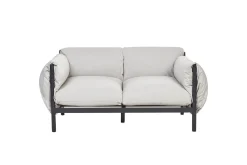 2-sitssoffa med fåtöljer Beliani Esperia Grey, Black