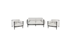 2-sitssoffa med fåtöljer Beliani Esperia Grey, Black