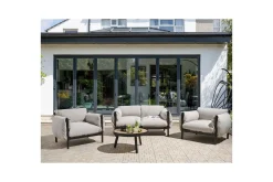 2-sitssoffa med fåtöljer Beliani Esperia Grey, Black
