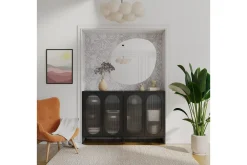Loft24 Vitrineskap|Skap-Skap Luna 80x40x102 cm, Svart