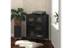 Loft24 Vitrineskap|Skap-Skap Luna 80x40x102 cm, Svart