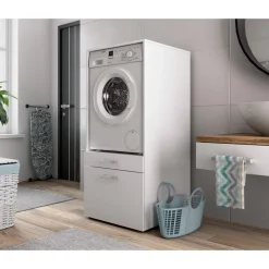Innsynsbeskyttelse & Innhegning|Baderom-Skap til vaskemaskin/tørketrommel Aza 1 Skuff 1 Hylle Hvit