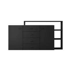 Sideboard & Skjenker-Skjenk Bota 2 Dører med 4 Skuffer Svart