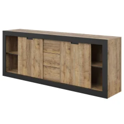 Sideboard & Skjenker-Skjenk Tudor 2 dører med 3 skuffer Brun