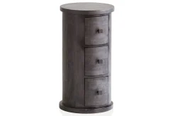 Wohnling Sideboard & Skjenker-Skjenk Rundt heltre landstil , 3 skuffer Svart
