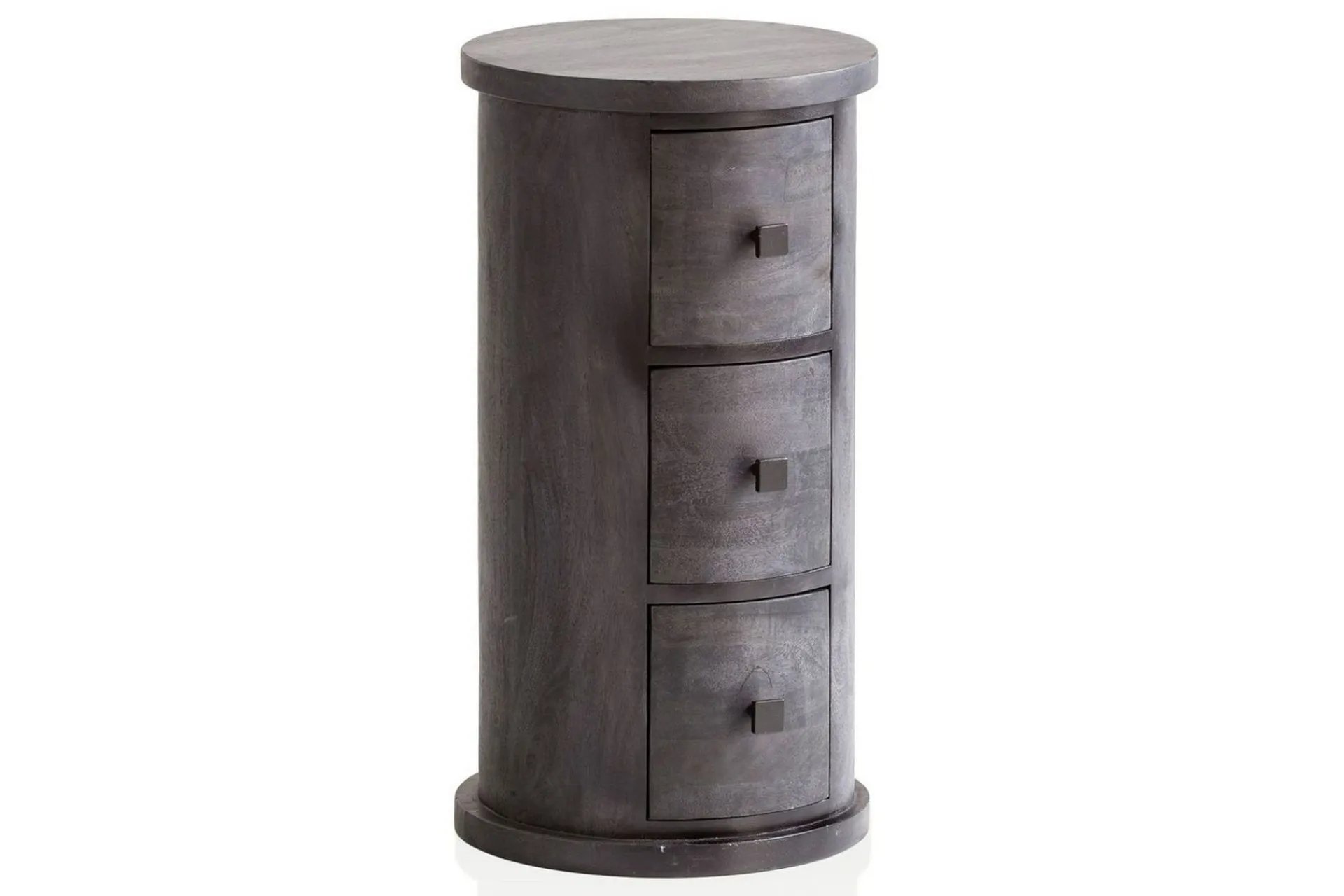 Wohnling Sideboard & Skjenker-Skjenk Rundt heltre landstil , 3 skuffer Svart