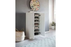 Wohnling Gangoppbevaring-Skoskap Foliert sponplate 7 rom Gangmøbler Hvit,Grey