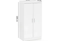 Wohnling Gangoppbevaring-Skoskap Foliert sponplate 7 rom Gangmøbler Hvit,Grey