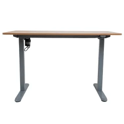 Kontorbord-Skrivebord HOME4YOU Ergo Light med 1 motor 120x60x73-118 cm eik/sølvgrå