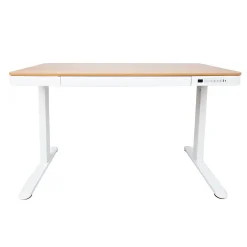 Kontorbord-Skrivebord HOME4YOU Ergo med 1 motor 120x60x72-121 cm eik/hvit