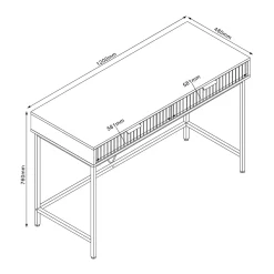 Skrivebord HOME4YOU Helve 120x48x76 cm melamin