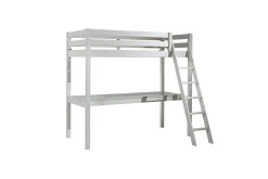 Barneseng & Juniorseng-Skrivebord Pino Mezzanine 90 x 200 cm Hvit
