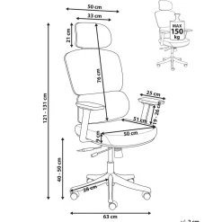 Kontorstol & Skrivebordsstol-Skrivebordsstol Viscount Sand,Offwhite,Blå