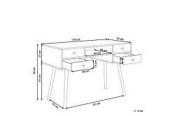 Kontorbord-Skrivebord 110 x 55 cm LEVIN Hvit