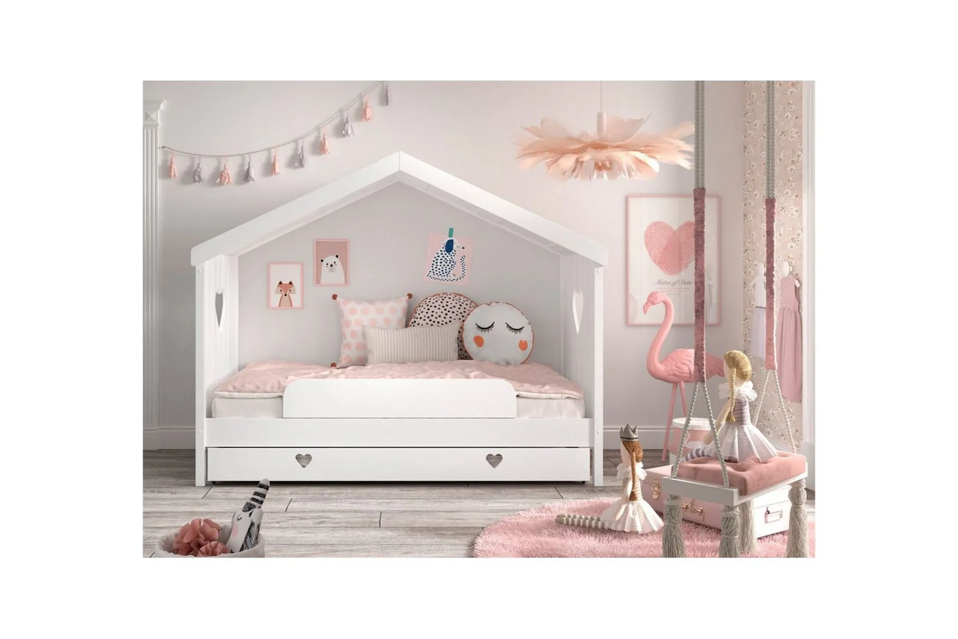 Barneseng & Juniorseng-Skuff til HouseBed Amori Hvit
