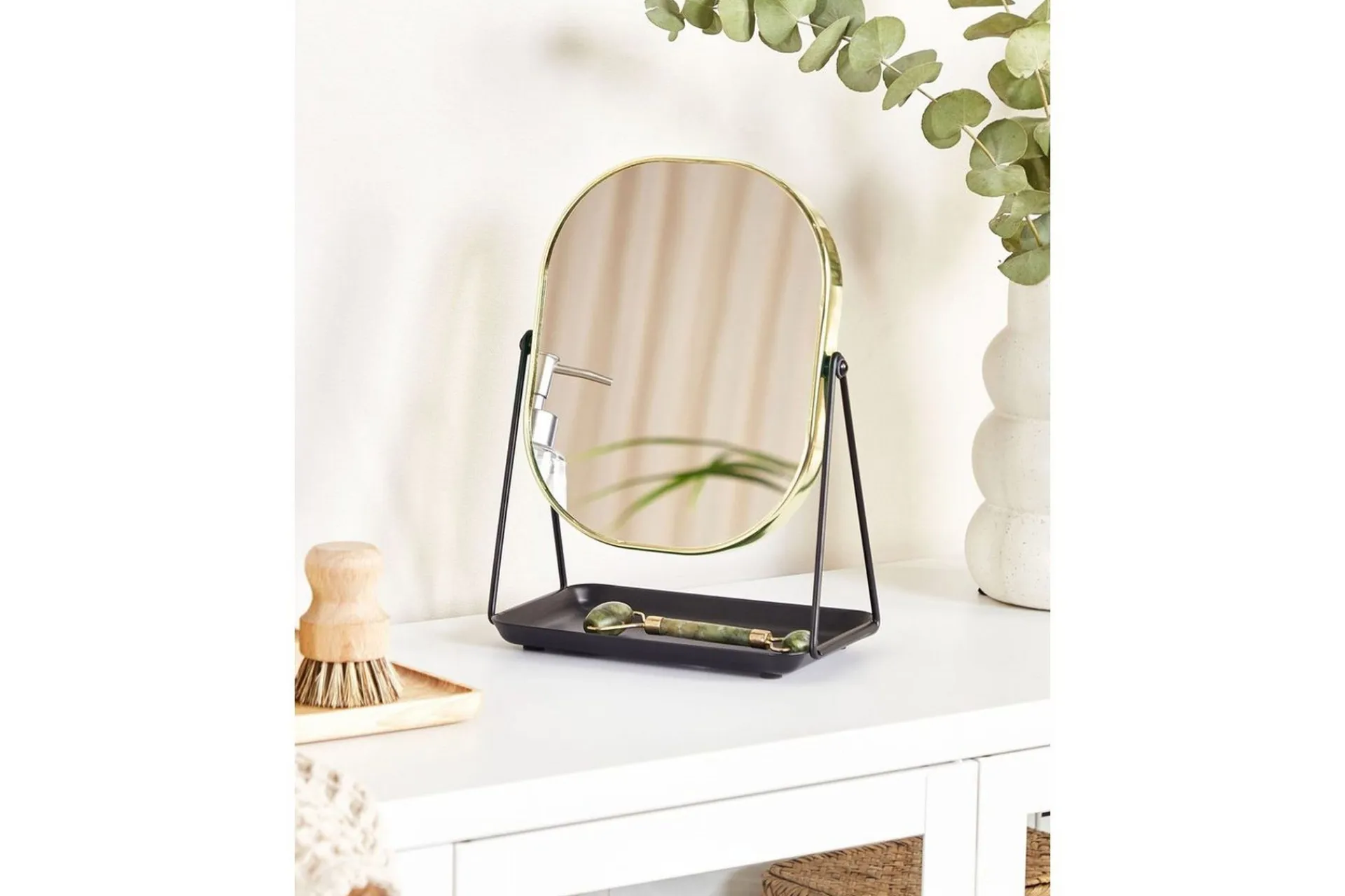 Sminkspegel Beliani Correze Guld/svart GOLD||Black