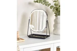Sminkespeil-Sminkspegel Beliani Dordogne Guld/svart Silver||Black Sølv,Svart
