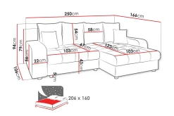Smolmark Sovesofa med Sjeselong 3-seter