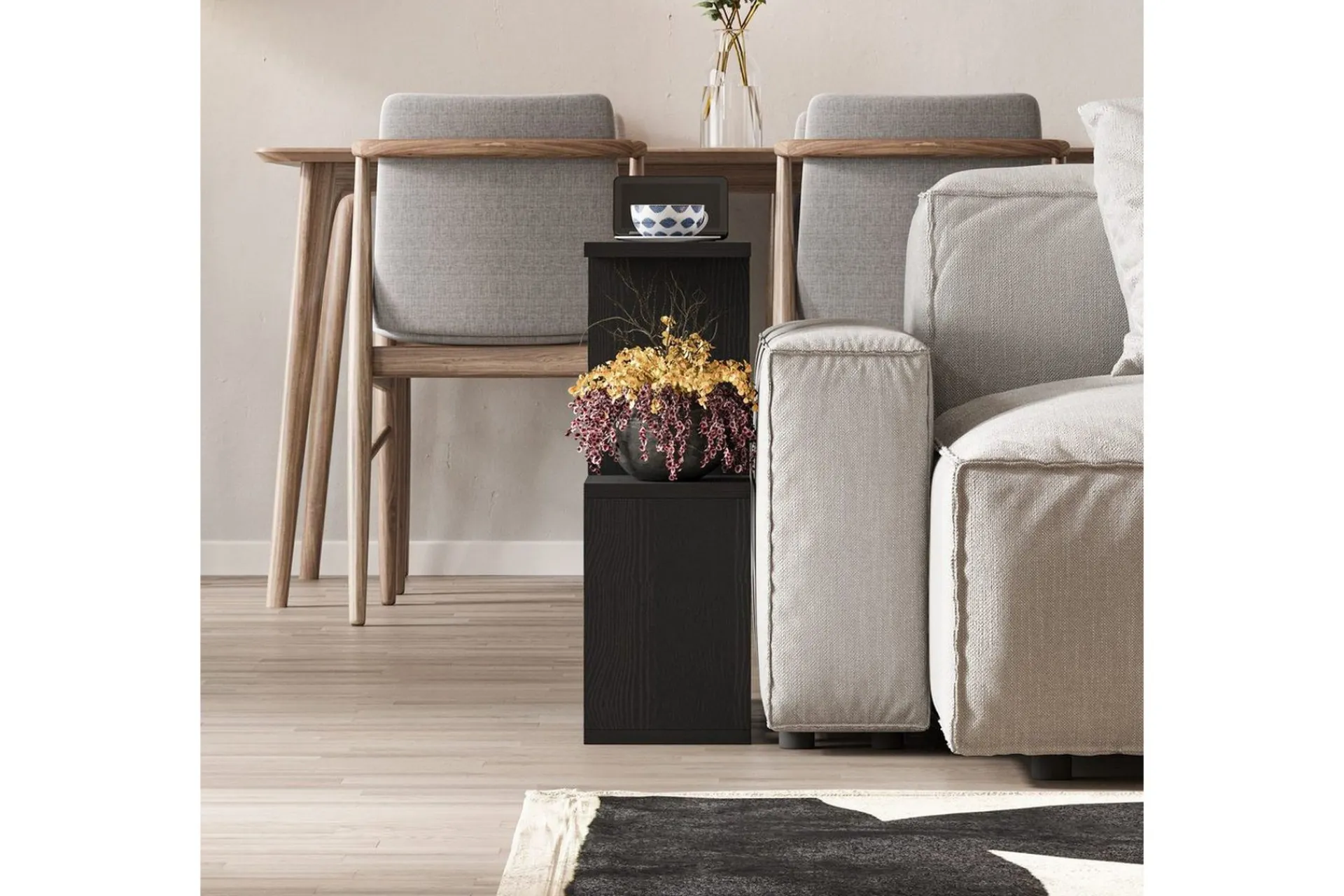Sofabord-Sofabord Homemania Tre / Svart Svart,Brun