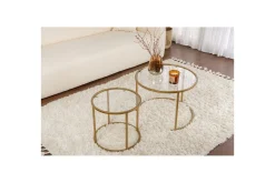 Sofabordsett 2 stykker Rikiya Liten transparent