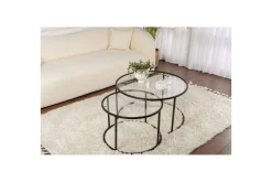 Sofabordsett 2 stykker Rikiya Transparent