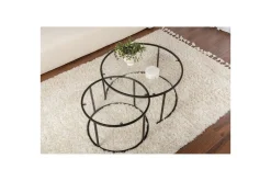 Sofabordsett 2 stykker Rikiya Transparent