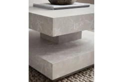 Wohnling Sofabord-Sofabord kvadrat 60 cm, steinoptikk stil, moderne utseende Beige Sand