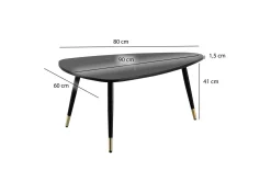 Wohnling Sofabord-Sofabord marmorstil 90 cm, trekantet moderne stil Svart marmor Svart,Gull