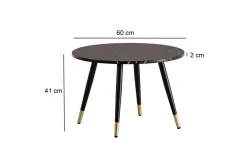 Wohnling Sofabord-Sofabord marmorutseende 60 cm rund, moderne stil Svart marmor Svart,Gull