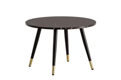 Wohnling Sofabord-Sofabord marmorutseende 60 cm rund, moderne stil Svart marmor Svart,Gull