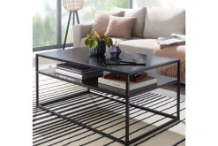 Wohnling Sofabord metall rektangulær med brett, moderne stil