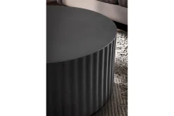 Wohnling Sofabord-Sofabord Rund 67 cm Metalliske Striper Optikk Moderne Look Svart